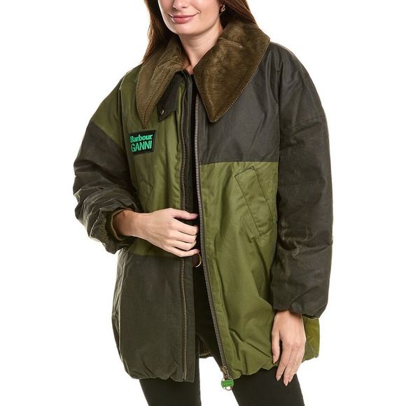 Barbour Jackets & Blazers - Barbour Womens  Ganni Bomber Jacket, Green